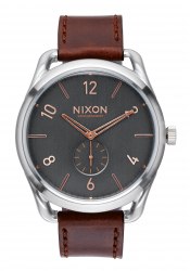 Nixon The C45 Leather Gray / Rose Gold