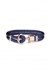 Paul Hewitt Ankerarmband Phreps Rosegold Nylon Marineblau