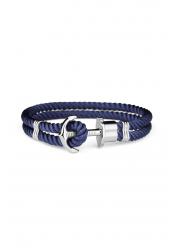 Paul Hewitt Ankerarmband Phreps Silber Nylon Marineblau