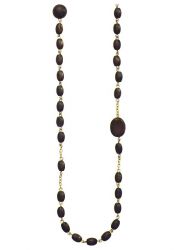 Pilgrim Damenkette :wooden beads black/matt gold