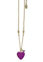Pilgrim Damenkette happy hearts purple/gold