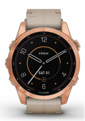 Garmin FENIX 7S Sapphire Solar Titan Kalkstein/Rosegold