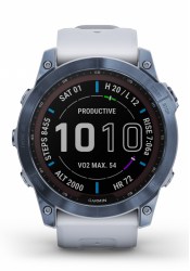 Garmin FENIX 7X Sapphire Solar Titan Steinweiss/Blau