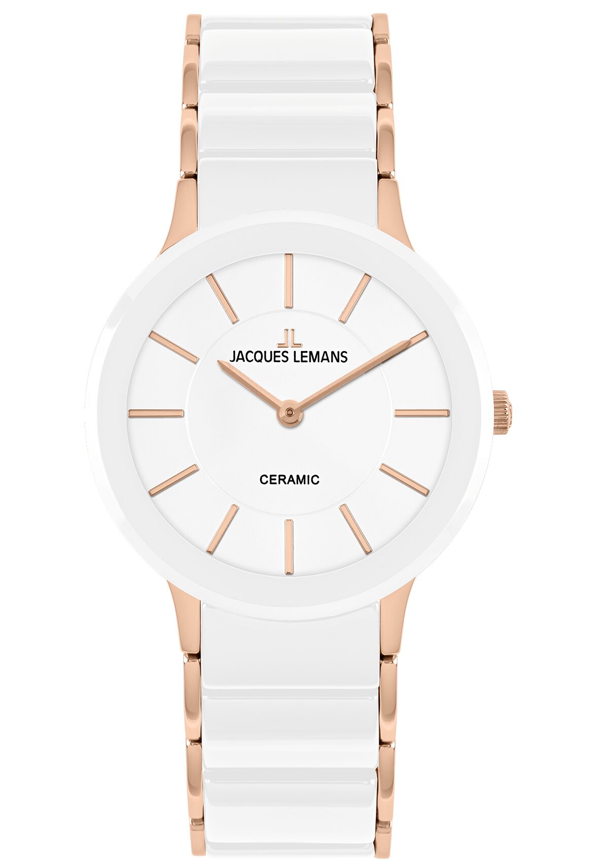 Damenuhr Dublin HighTech Ceramic weiß / IP-rose