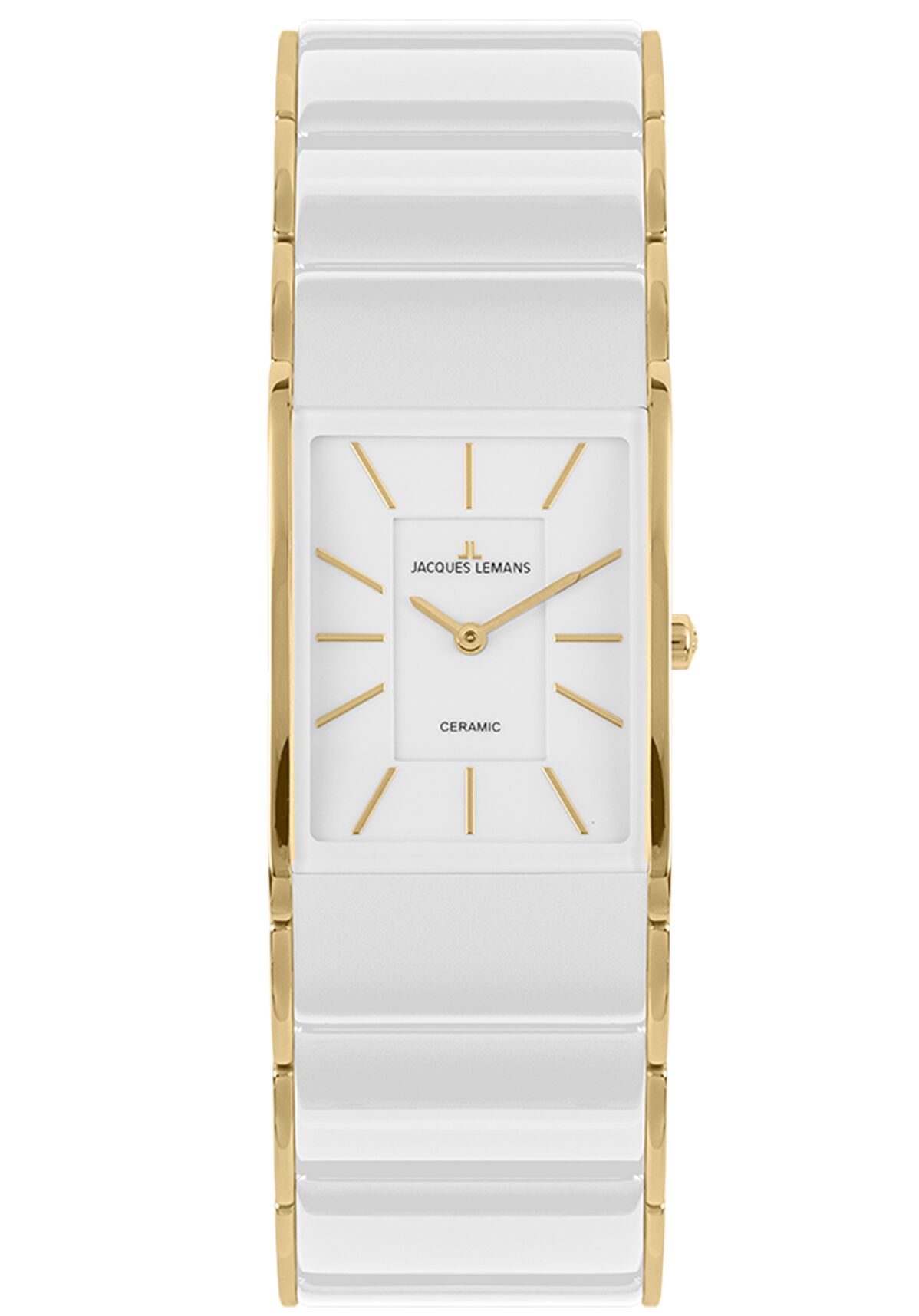 Damenuhr Dublin HighTech Ceramic weiß / IP-gold