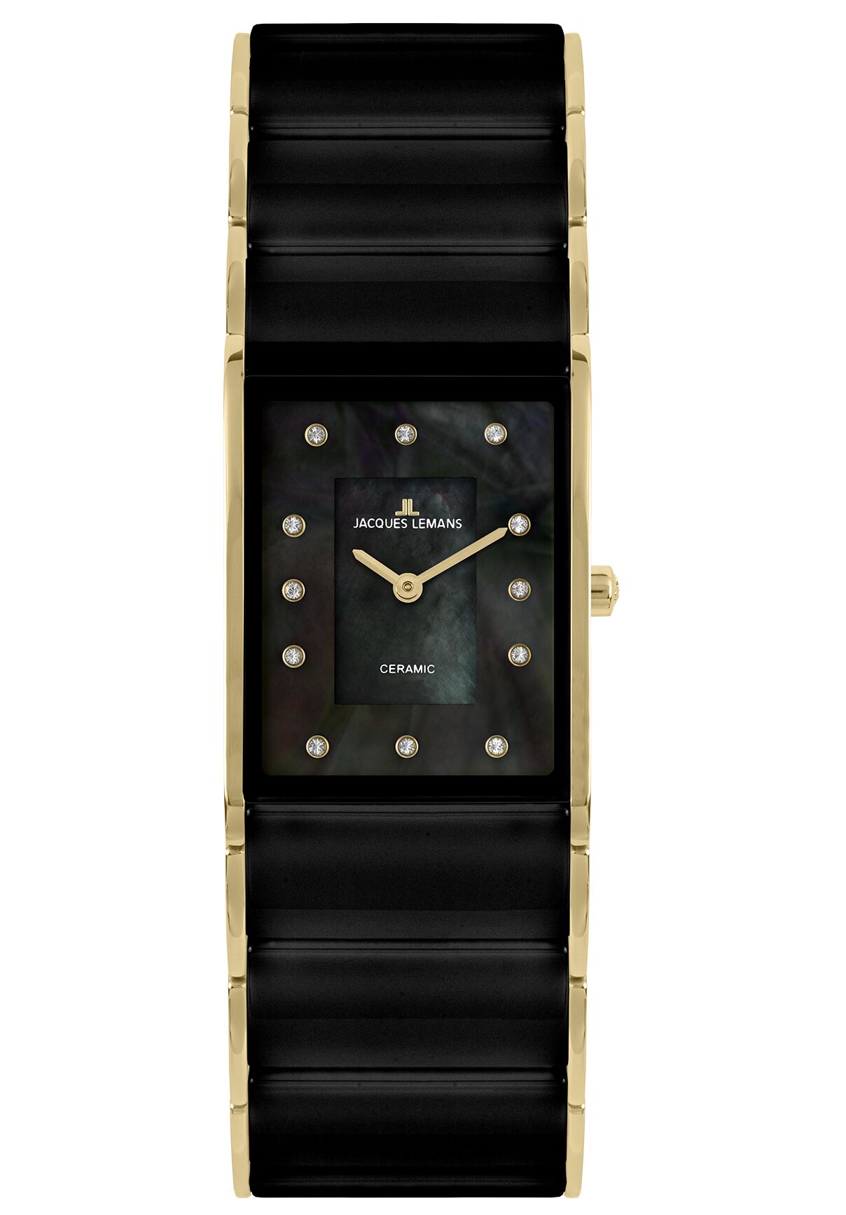 Damenuhr Dublin HighTech Ceramic schwarz / IP-gold