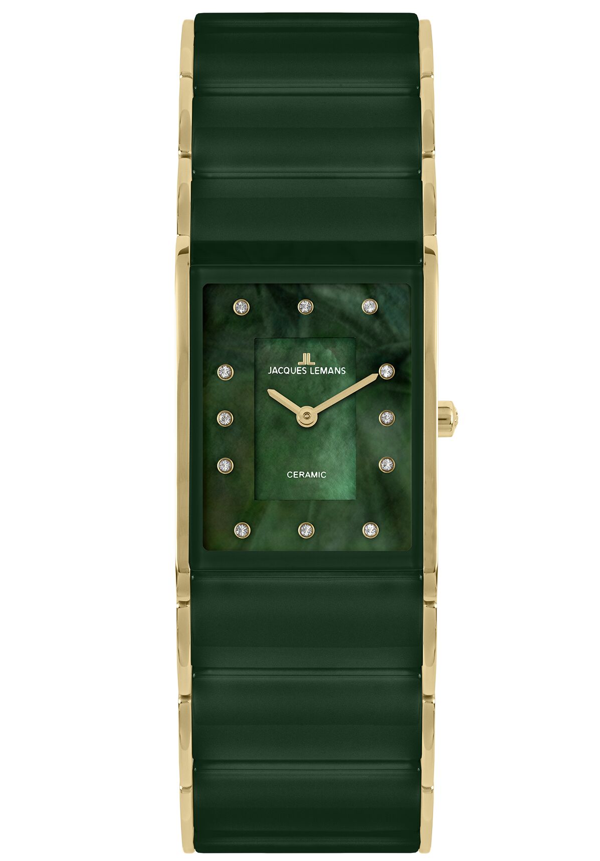 Damenuhr Dublin HighTech Ceramic grün / IP-gold