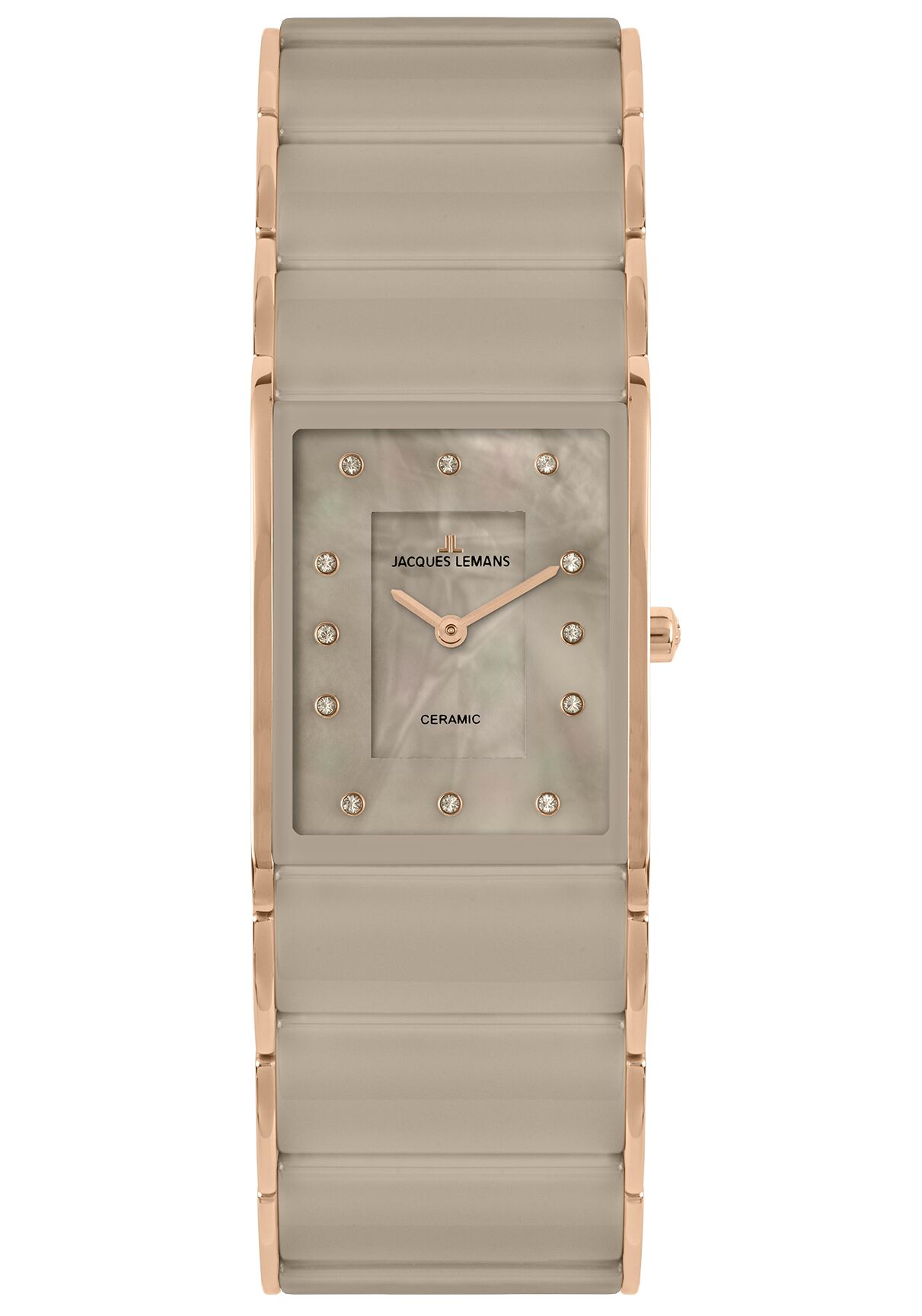 Damenuhr Dublin HighTech Ceramic taupe / IP-rose