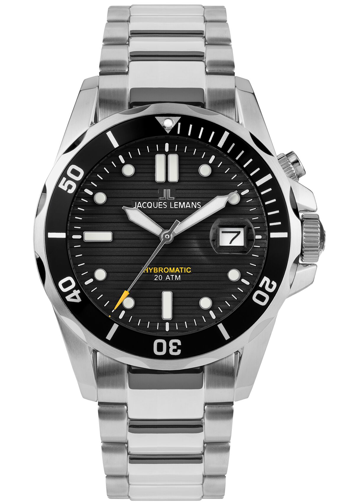 Herrenuhr Diver Hybromatic Lupenglas steel black Herrenuhr Diver Hybromatic Lupenglas steel black