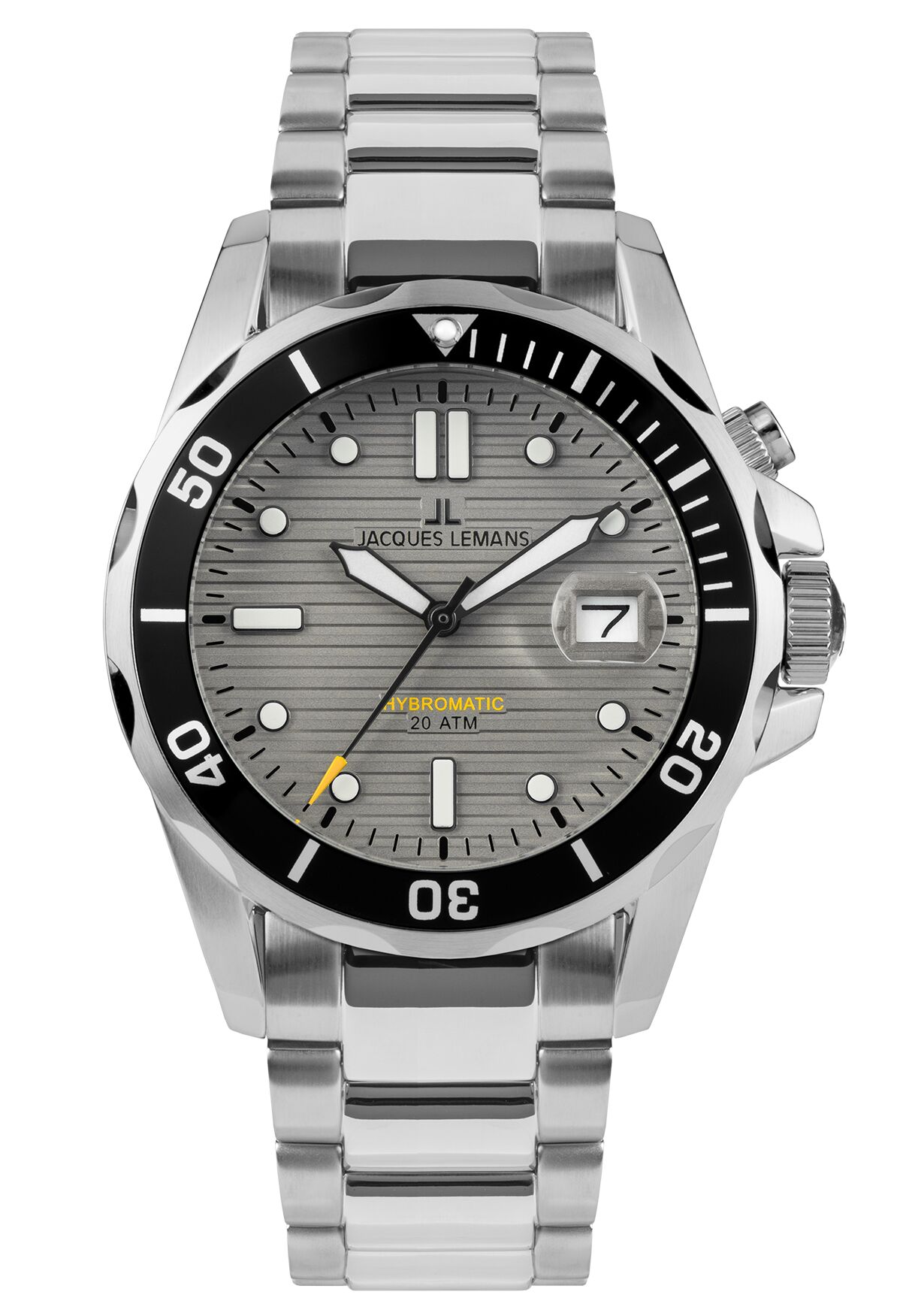 Herrenuhr Diver Hybromatic Lupenglas Steel Grey