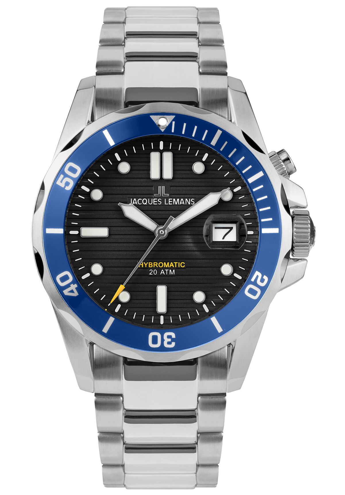 Herrenuhr Diver Hybromatic Lupenglas Steel Blue