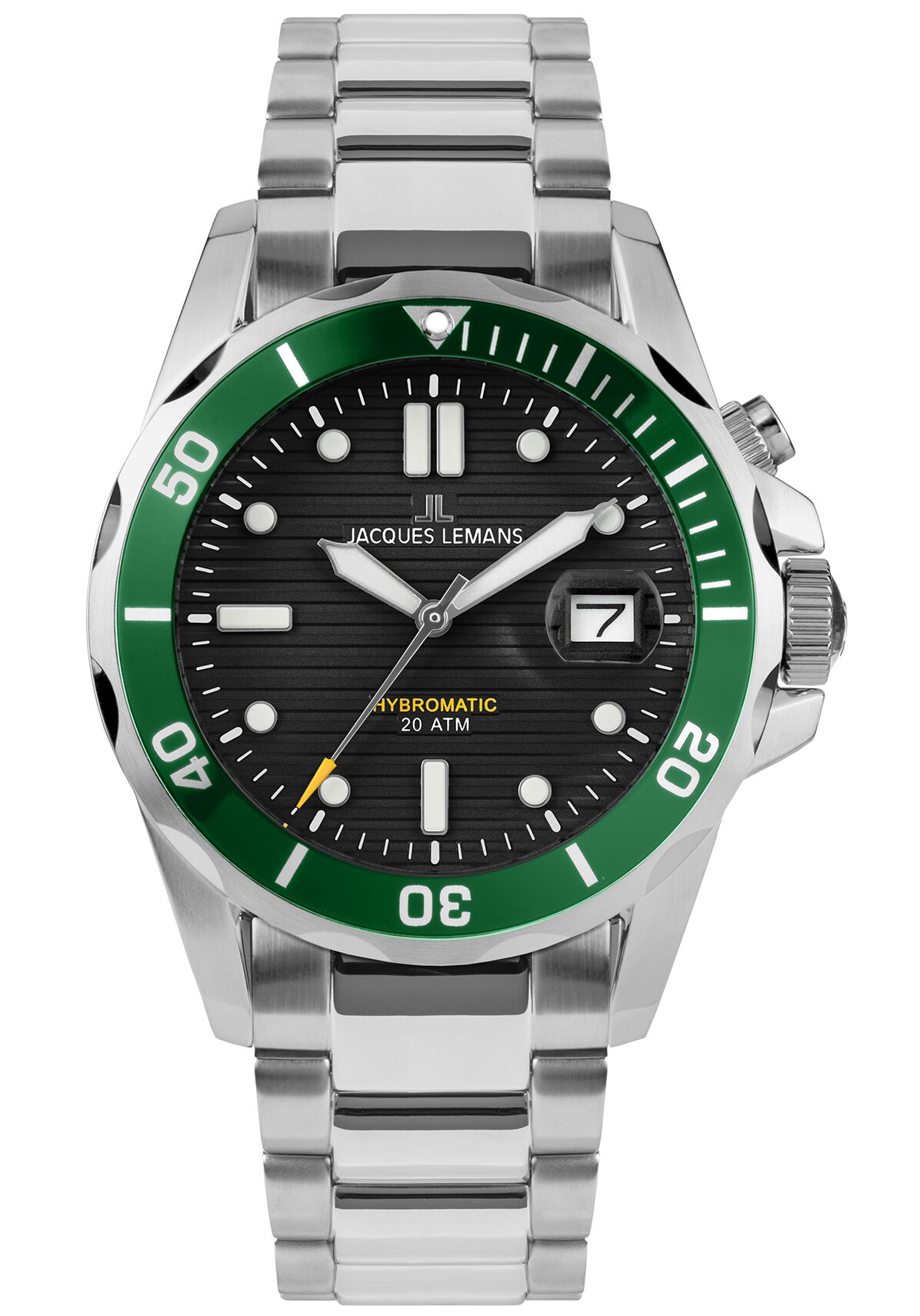 Herrenuhr Diver Hybromatic Lupenglas Steel Green