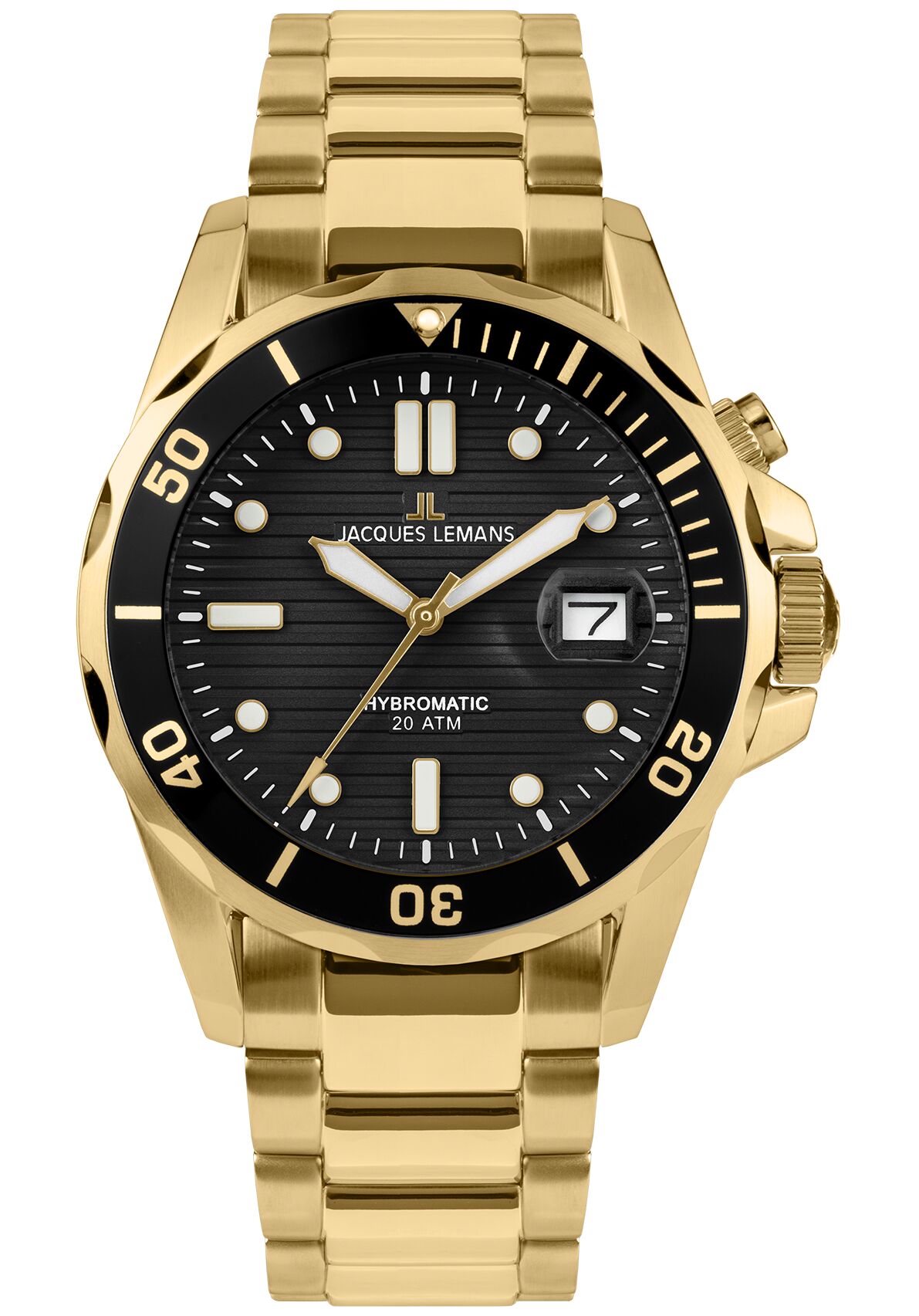 Herrenuhr Diver Hybromatic Steel Lupenglas / IP-gold Herrenuhr Diver Hybromatic Steel Lupenglas / IP-gold