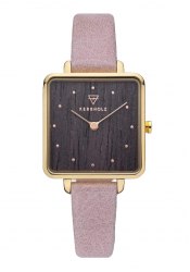Kerbholz Elise Rosegold Darkwood Damenuhr