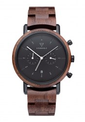 Kerbholz Johann Walnuss Black Herrenuhr