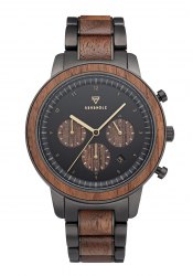 Kerbholz Maximillian Black Walnuss Herrenuhr