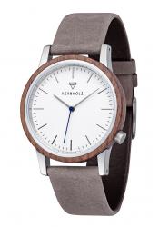 Kerbholz Herrenuhr Walter Walnuss Grau