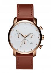 MVMT Herrenchronograph 40mm Rose Gold Natural Tan