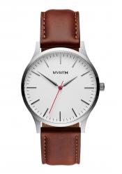 MVMT Herrenuhr 40 Series Silver Natural Tan