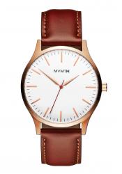 MVMT Herrenuhr 40 Series Rose Gold Natural Tan