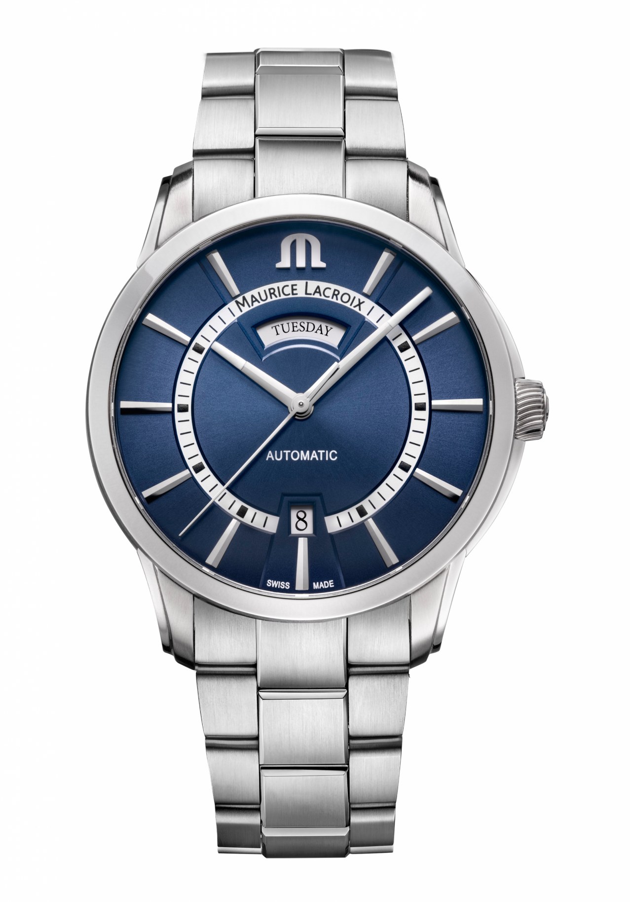 Pontos Day Date Herrenuhr Silber