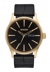 Nixon The Sentry Leather Gold / Black Gator