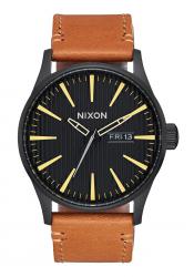 Nixon The Sentry Leather Black / Stamped / Brown