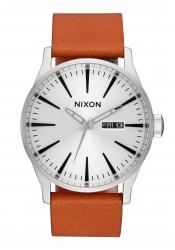 Nixon The Sentry Leather Silver / Tan
