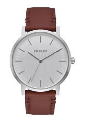 Nixon The Porter Leather Silver / Brown