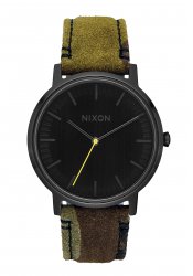 Nixon The Porter Leather Black / Camo / Volt
