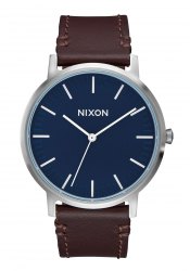 Nixon The Porter Leather Navy Brown