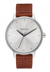 Nixon The Kensington Leather Silver / Saddle Gator
