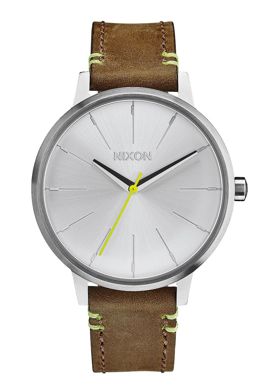 The Kensington Leather Brown / Lime Damenuhr