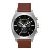 The Time Teller Chrono Leather Black / Saddle