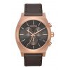 The Time Teller Chrono Leather Rose Gold / Gunmetal / Brown