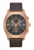The Time Teller Chrono Leather Rose Gold / Gunmetal / Brown
