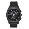 The Time Teller Chrono Leather All Black / White