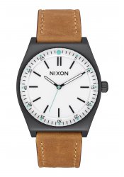 Nixon The Crew Leather Black / White / Saddle