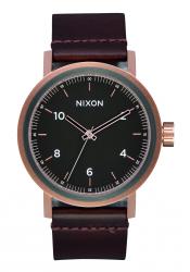 Nixon The Stark Leather Rose Gold / Gunmetal / Brown