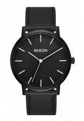 Nixon The Porter 35 Leather All Black / Silver