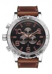 Nixon The 51-30 Chrono Leather Gray Rose Gold Herrenchronograph