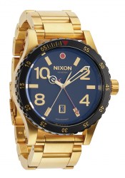 Nixon The Diplomat SS GMT Herrenuhr Gold / Black