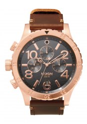 Nixon The 48-20 Chrono Leather Rose Gold / Gunmetal