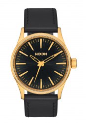 Nixon The Sentry 38 Leather Gold / Black Sunray