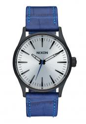 Nixon The Sentry 38 Leather Black / Blue / Gator