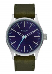 Nixon The Sentry 38 Leather Purple / Olive