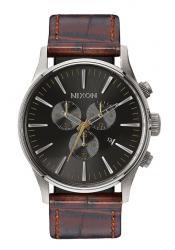 Nixon The Sentry Chrono Leather Brown Gator