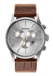 Nixon The Sentry Chrono Leather Saddle Gator