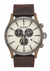 Nixon The Sentry Chrono Leather Bronze / Gunmetal