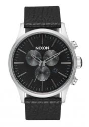 Nixon The Sentry Chrono Leather Black / Gunmetal / Black